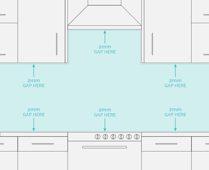 measure for your kitchen splashback diagram.