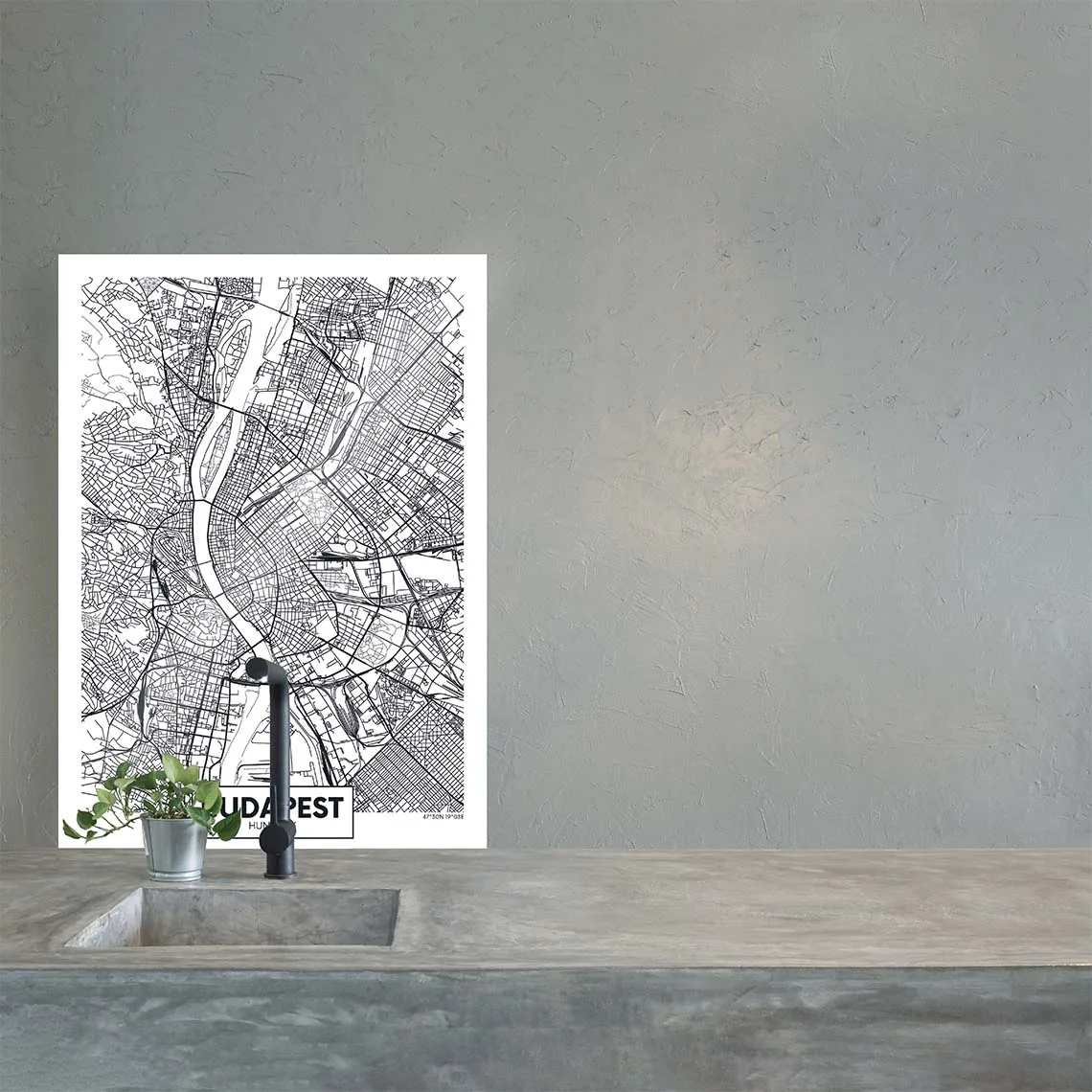 Budapest Map Splashback Budapest Map Splashback