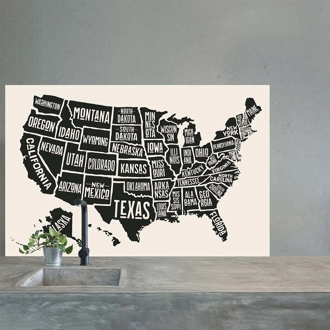 USA Poster Map Splashback USA Poster Map Splashback