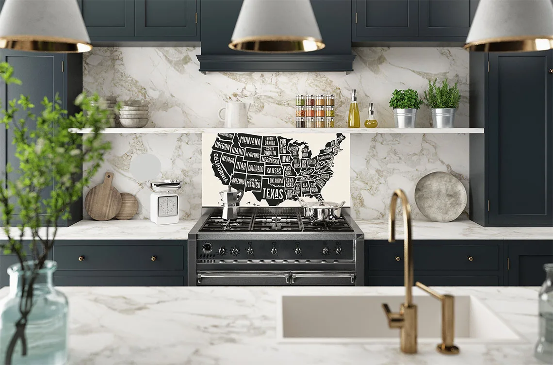 USA Poster Map Splashback USA Poster Map Splashback