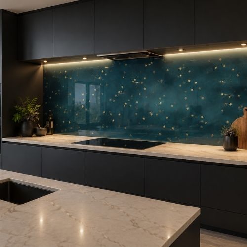 Stars on Teal Splashback Stars on Teal Splashback