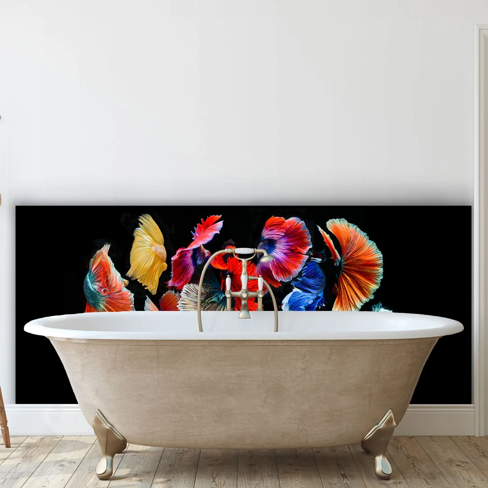 Abstract Vibrant Floral Fish Splashback Abstract Vibrant Floral Fish Splashback