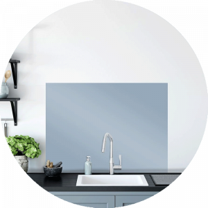 Baby Blue Glass Splashback