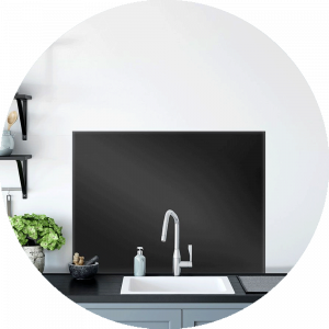 Black Glass Splashback Sample