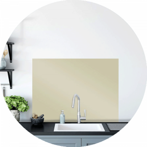 Cream Glass Splashback Sample