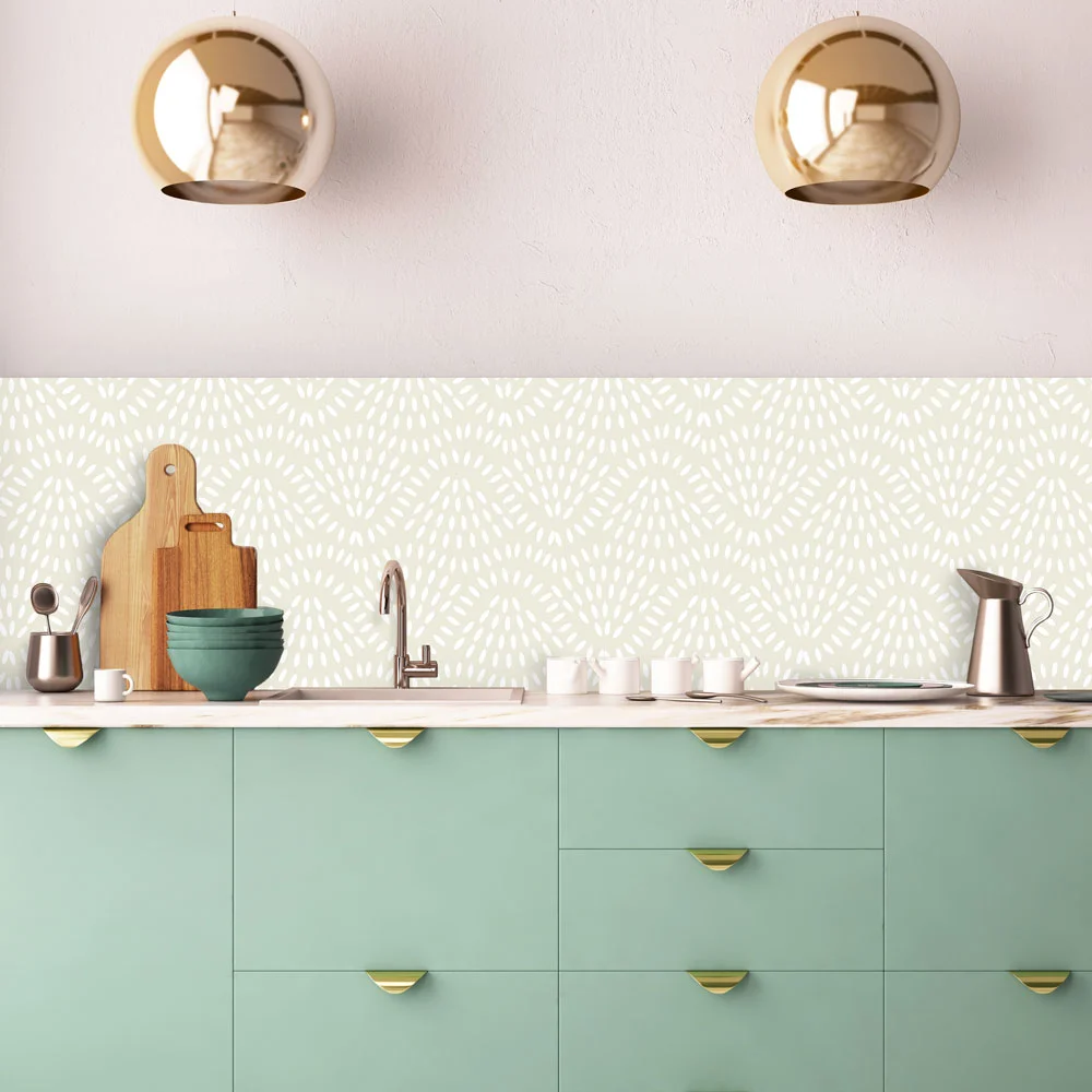 Cream Rice Pattern Splashback