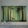 Deciduous Forest with Birds and Deer Splashback