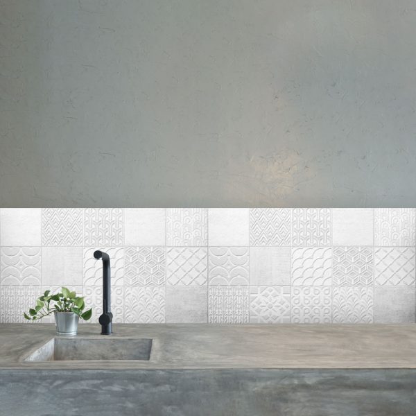 Geometric Cement tile Splashback Sample