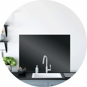 Graphite Glass Splashback Sample