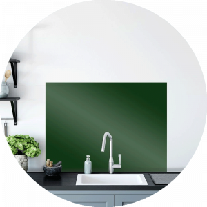 Green Fern Glass Splashback Sample