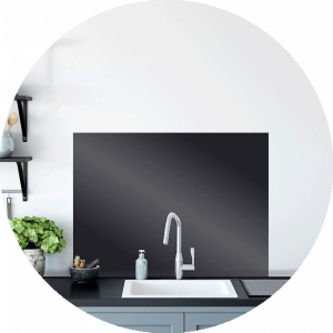 Midnight Blue Glass Splashback