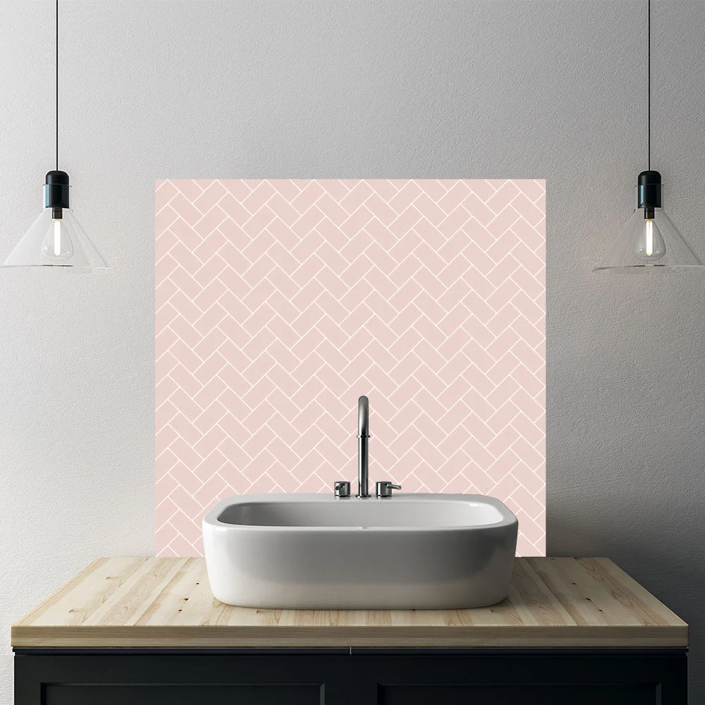 Pink Herringbone Splashback