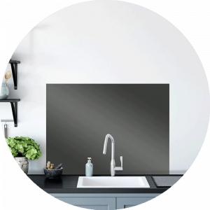 Steel Grey Glass Splashback
