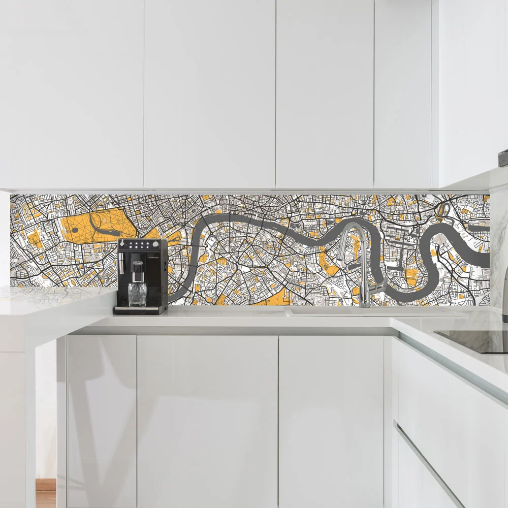 Two Toned Map Splashback