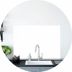 White Glass Splashback Sample