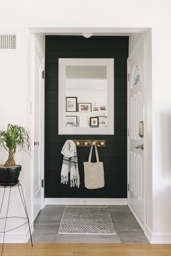 dark blue accent wall 