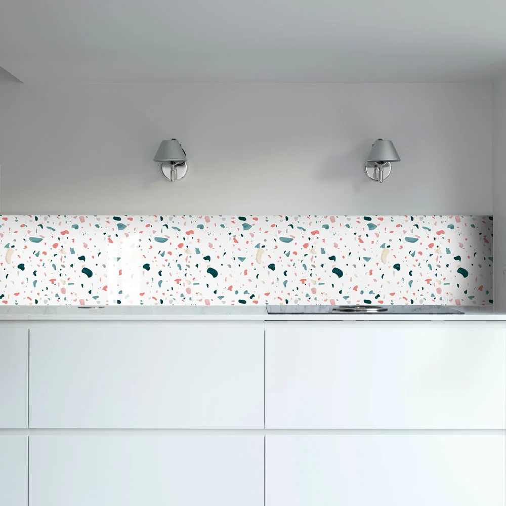 Colourful Terrazzo Printed Tile Splashback