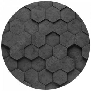 Graphite Rise Hexagon Printed Tile Splashback