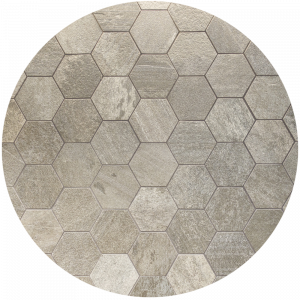 Neutral Hexagon Printed Tile Sample