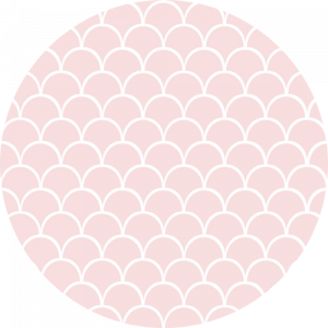 Powdered Pink Printed Scallop Tile Sample