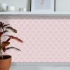 Powdered Pink Printed Scallop Tile Splashback