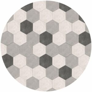 Neutral Hexagon Printed Tile Sample