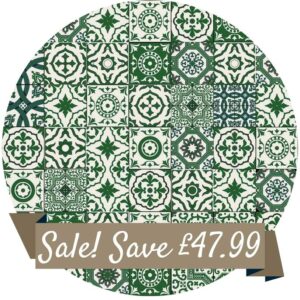 Green Mosaic Tile Pattern Splashback