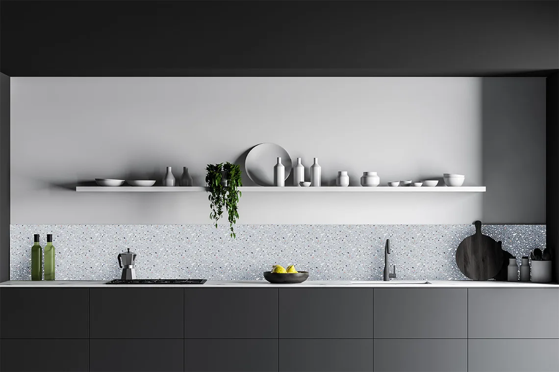 Cream Terrazzo Printed Splashback