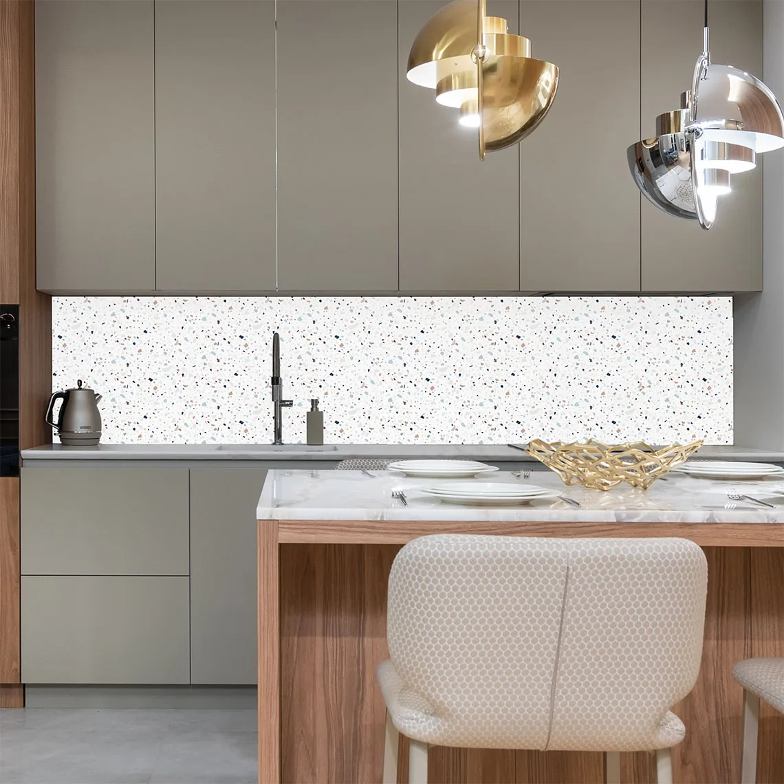 Cream Terrazzo Printed Splashback