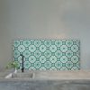 Green Mosaic Tile Pattern Splashback